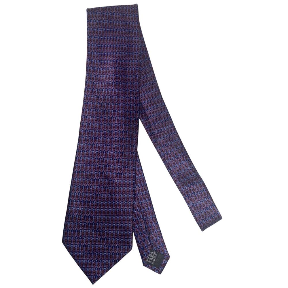 Carlos Santana Silk Tie Blue & Red Guitar Pattern Rock & Roll Is In Your Sole